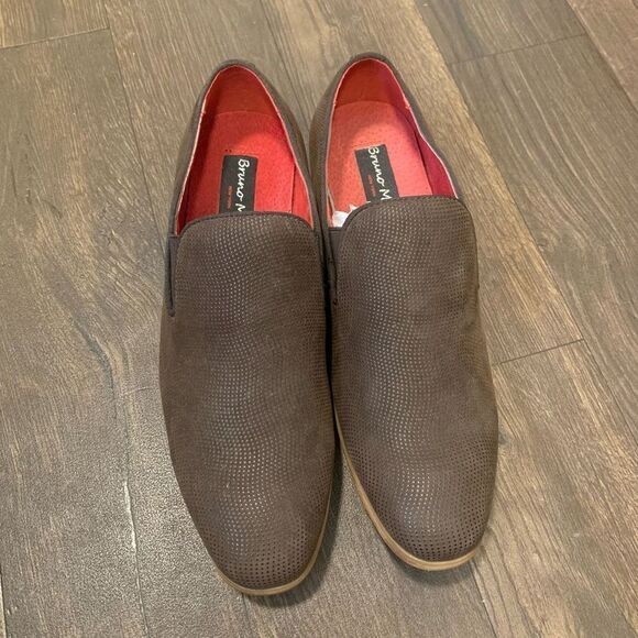 Bruno Marc brown textured business casual 6.5 loafers - Picture 1 of 4